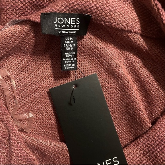 NWT Jones New York Rose Pink 3/4 Sleeve Tie Hem Textured Top - Picture 5 of 6